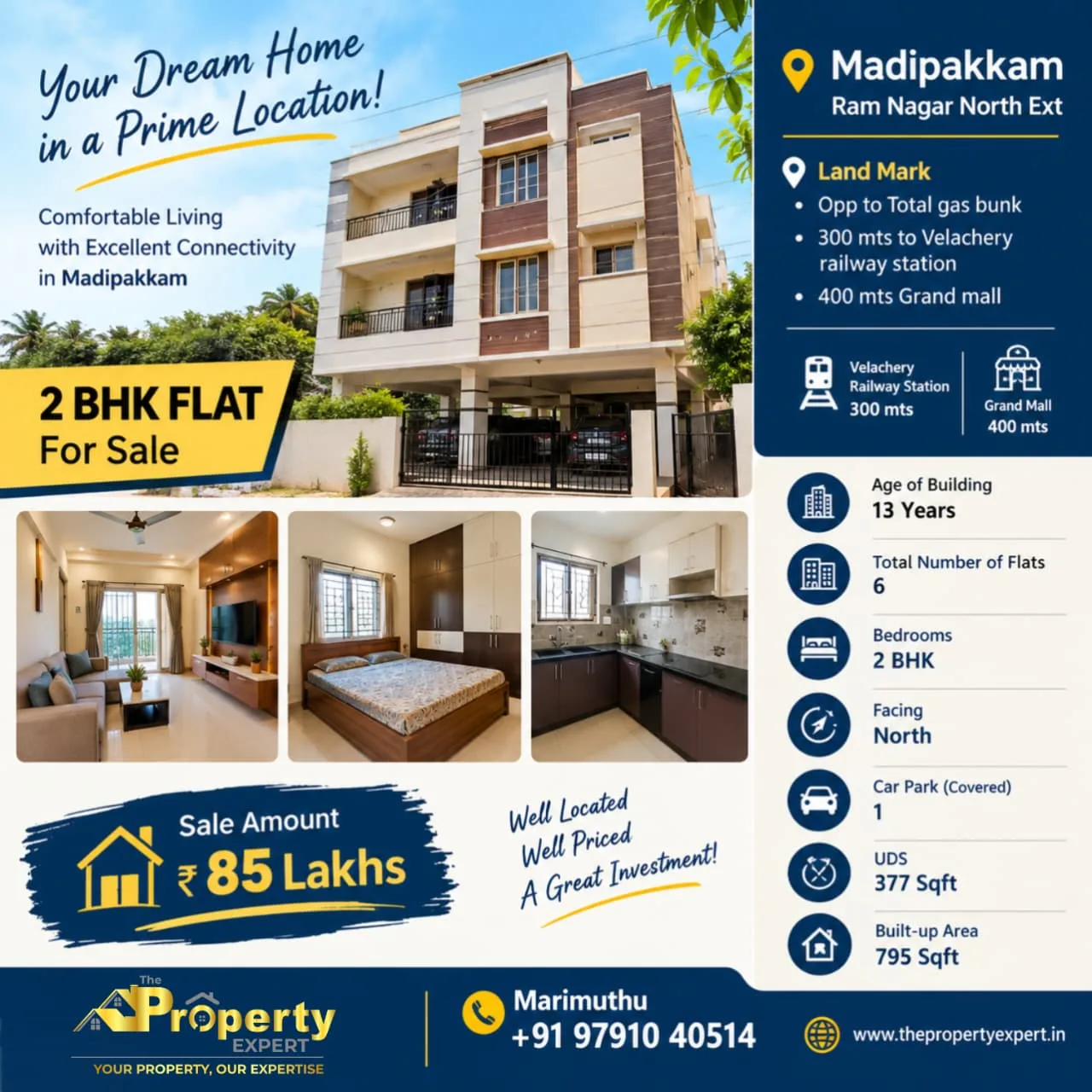 2BHK flat, Ram Nagar North Extension, Madipakkam — photo 1