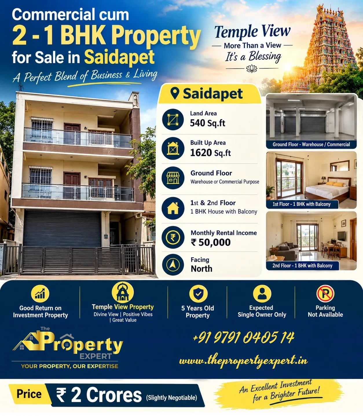 Commercial cum residential building, Saidapet (temple view) — photo 1